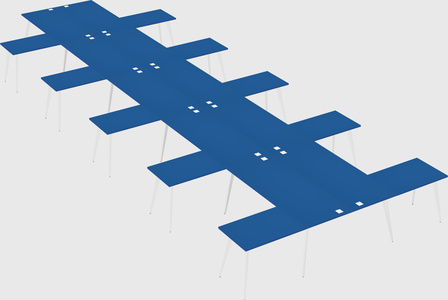 Shared l-shaped office desk system