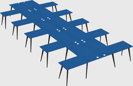 Shared l-shaped office desk system