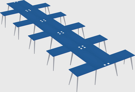 Shared l-shaped office desk system