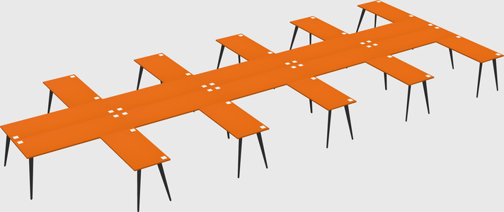 Shared l-shaped office desk system