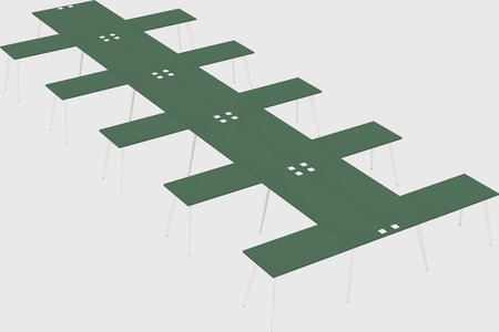 Shared l-shaped office desk system
