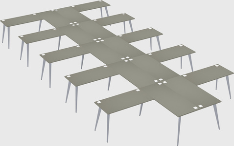 Shared l-shaped office desk system
