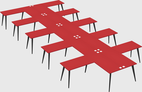 Shared l-shaped office desk system