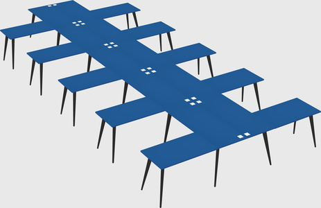 Shared l-shaped office desk system