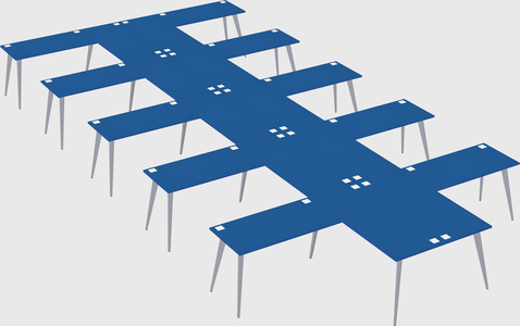 Shared l-shaped office desk system