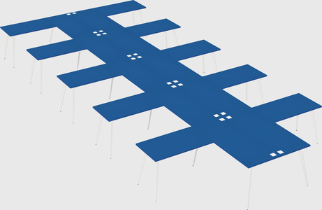 Shared l-shaped office desk system