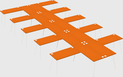 Shared l-shaped office desk system