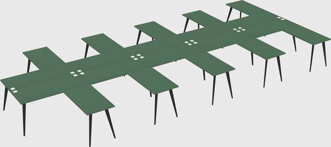 Shared l-shaped office desk system