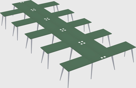Shared l-shaped office desk system