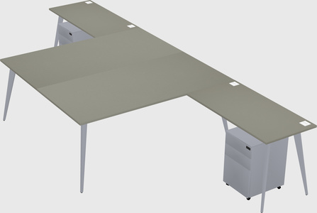 Shared l-shaped office desk system