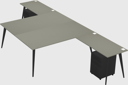 Shared l-shaped office desk system