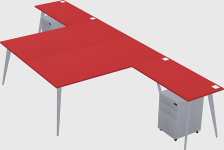 Shared l-shaped office desk system