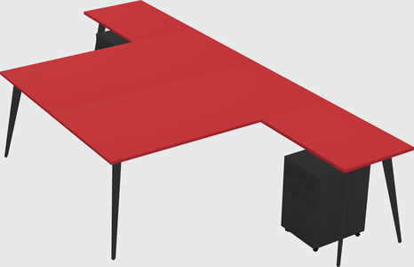 Shared l-shaped office desk system