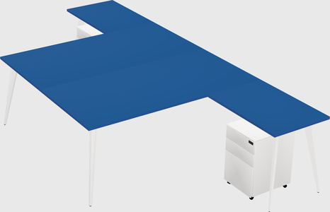 Shared l-shaped office desk system