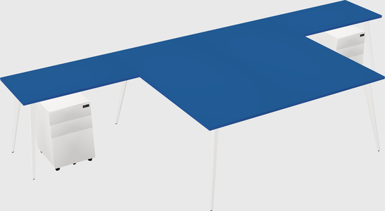 Shared l-shaped office desk system