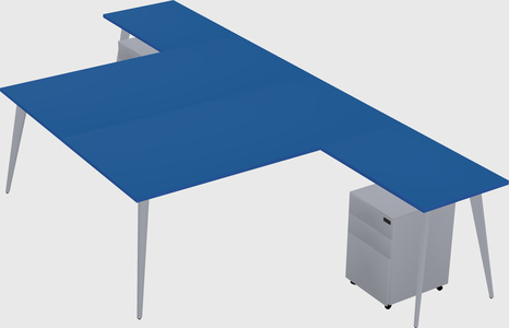 Shared l-shaped office desk system