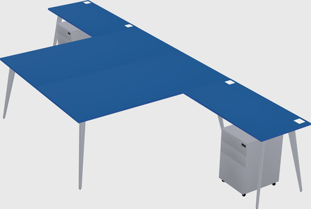 Shared l-shaped office desk system