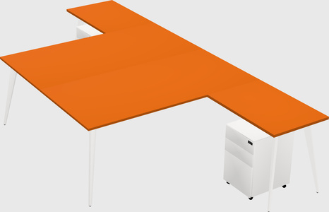 Shared l-shaped office desk system
