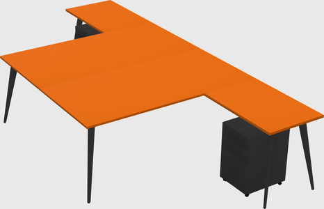 Shared l-shaped office desk system