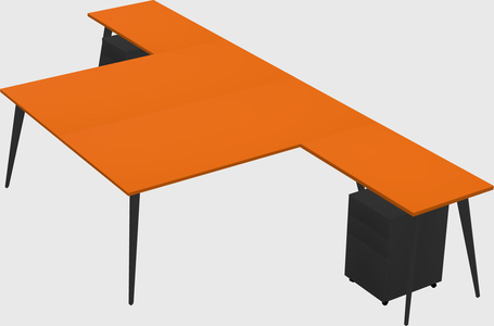 Shared l-shaped office desk system