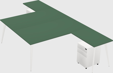 Shared l-shaped office desk system