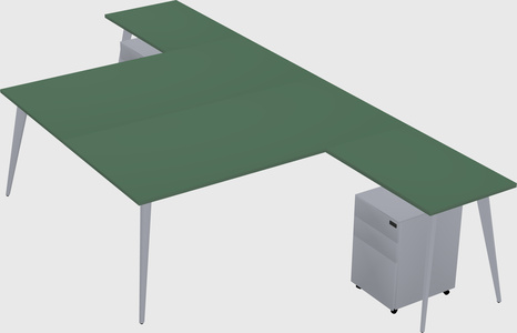 Shared l-shaped office desk system
