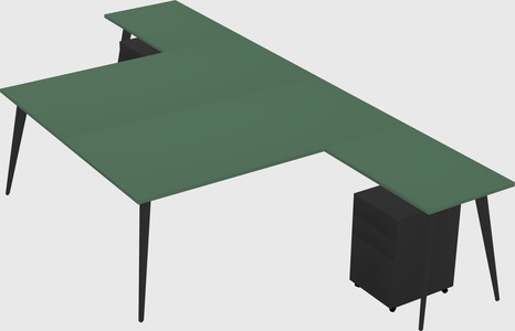 Shared l-shaped office desk system