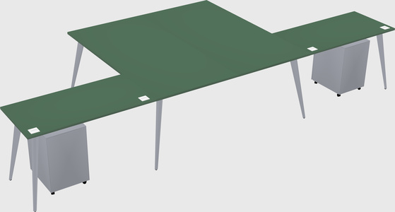 Shared l-shaped office desk system