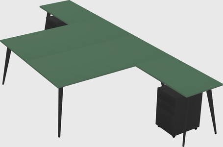 Shared l-shaped office desk system