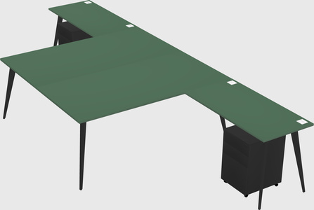 Shared l-shaped office desk system