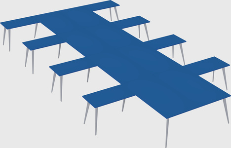 Shared l-shaped office desk system