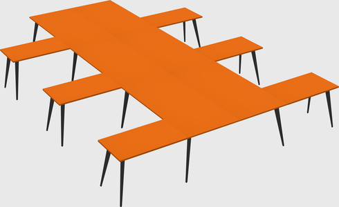 Shared l-shaped office desk system