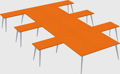 Shared l-shaped office desk system