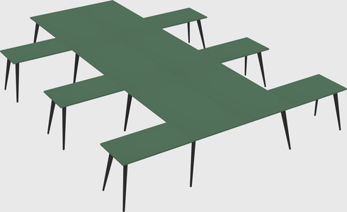 Shared l-shaped office desk system