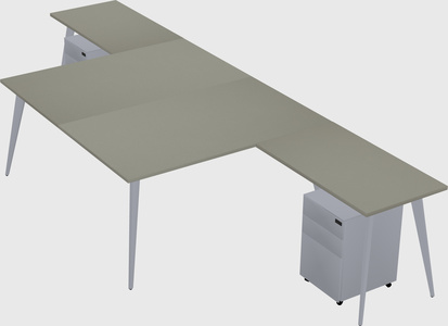 Shared l-shaped office desk system