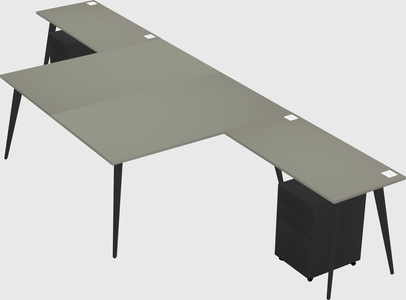 Shared l-shaped office desk system