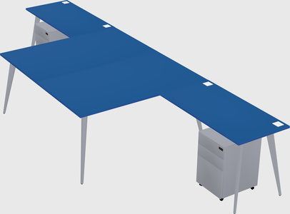 Shared l-shaped office desk system