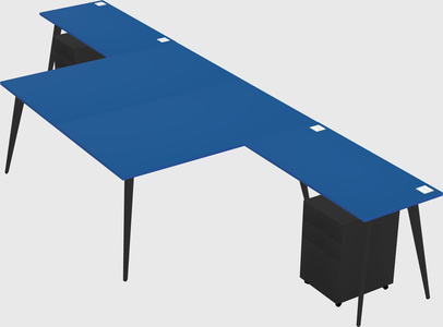 Shared l-shaped office desk system