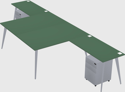 Shared l-shaped office desk system