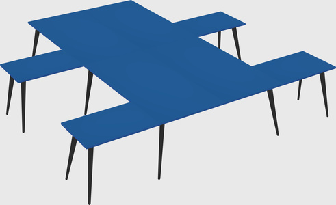 Shared l-shaped office desk system