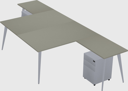 Shared l-shaped office desk system