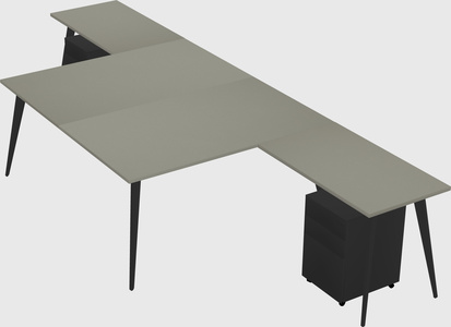 Shared l-shaped office desk system