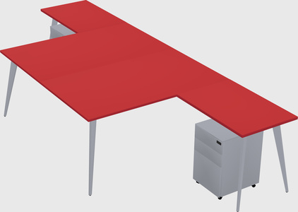 Shared l-shaped office desk system