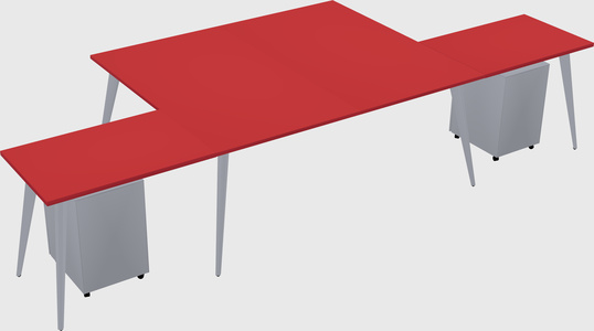 Shared l-shaped office desk system