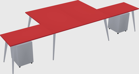Shared l-shaped office desk system