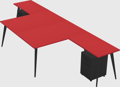 Shared l-shaped office desk system