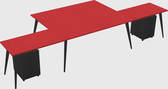 Shared l-shaped office desk system