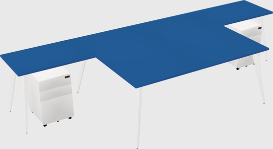 Shared l-shaped office desk system