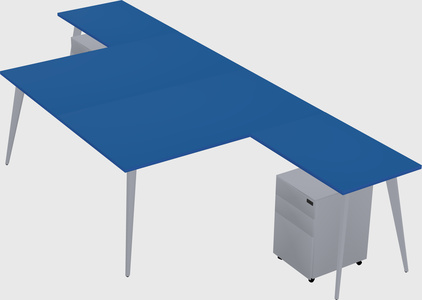 Shared l-shaped office desk system