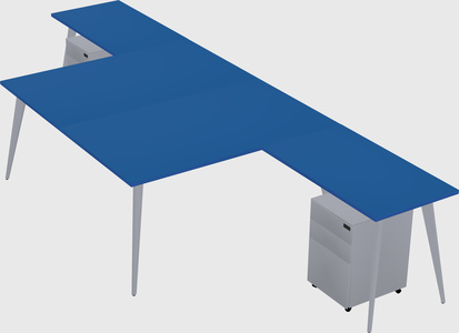 Shared l-shaped office desk system